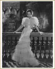 Claudette Colbert Ruffled Gown 1933 | Hollywood Pinups Color Prints