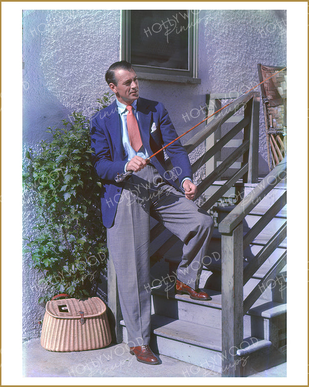 Gary Cooper Candid Sitting 1938 | Hollywood Pinups Color Prints