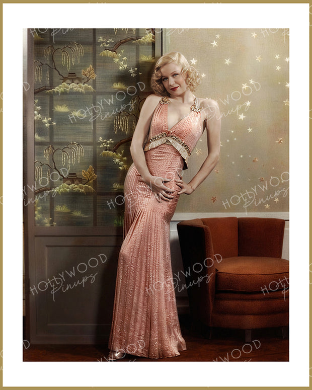 Ginger Rogers Pink Silhouette 1936 | Hollywood Pinups Color Prints