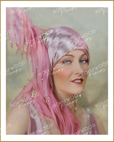 Gloria Swanson Pink Plumes 1925 | Hollywood Pinups Color Prints