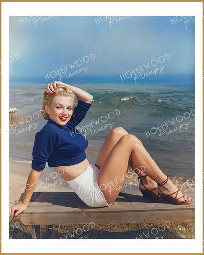 Marilyn Monroe Beachside Blonde 1950 | Hollywood Pinups Color Prints