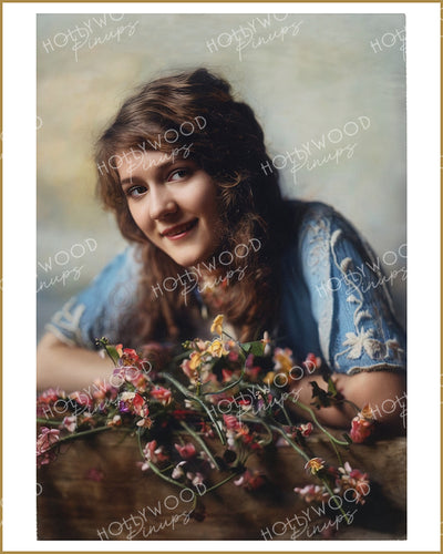Mary Pickford Floral Maiden by FRANK C. BANGS 1911 | Hollywood Pinups Color Prints