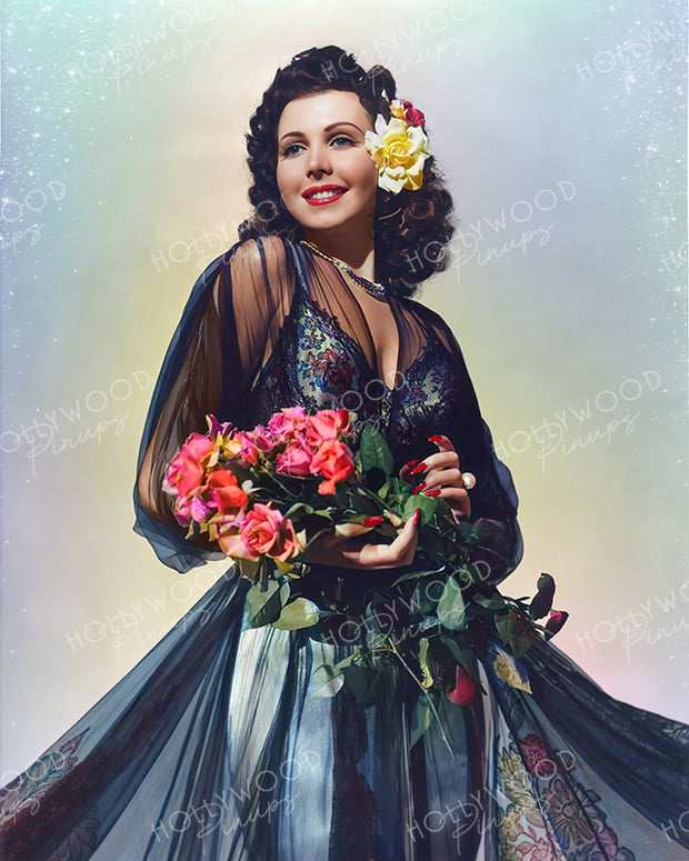 Ann Miller Rose Beauty 1941 by WHITEY SCHAFER | Hollywood Pinups Color Prints