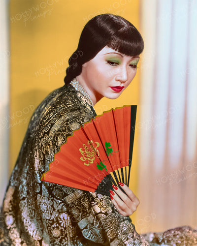Anna May Wong Embroidered Silk 1938 | Hollywood Pinups | Film Star Colour and B&W Prints