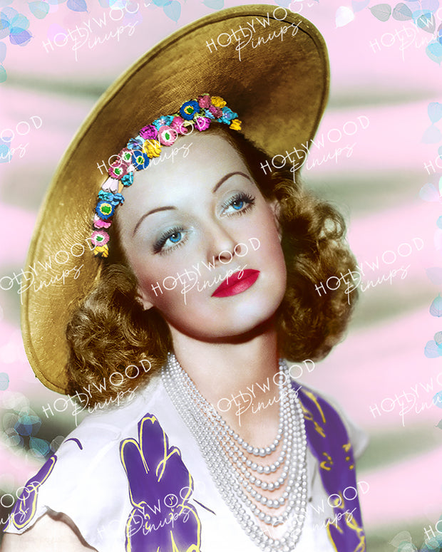 Bette Davis Floral Crown 1938 | Hollywood Pinups Color Prints