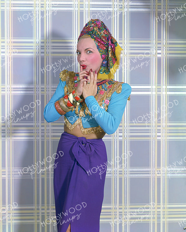 Carmen Miranda Flamboyant Fashion 1947 | Hollywood Pinups | Film Star Color and B&W Prints
