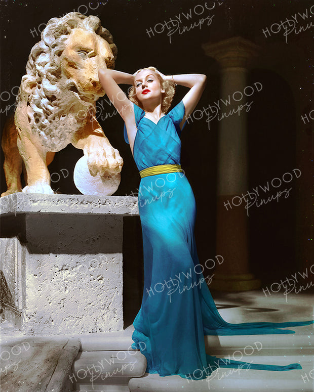 Carole Lombard Sensual Lioness 1934 | Hollywood Pinups Color Prints