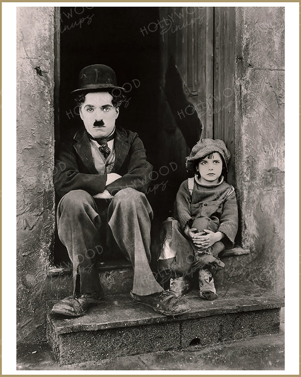 Charlie Chaplin & Jackie Coogan in THE KID 1921 | Hollywood Pinups Color Prints