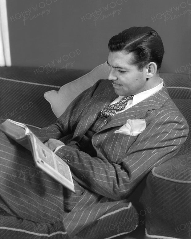 Clark Gable Pinstripe Suit 1938 | Hollywood Pinups | Film Star Colour and B&W Prints