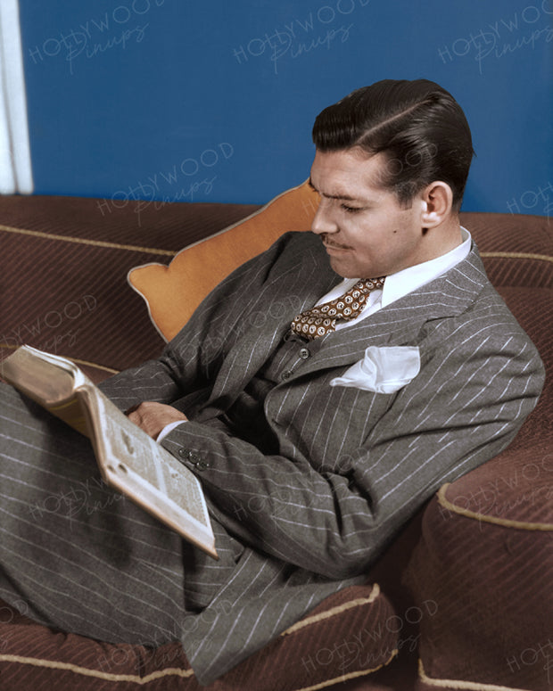 Clark Gable Pinstripe Suit 1938 | Hollywood Pinups | Film Star Colour and B&W Prints