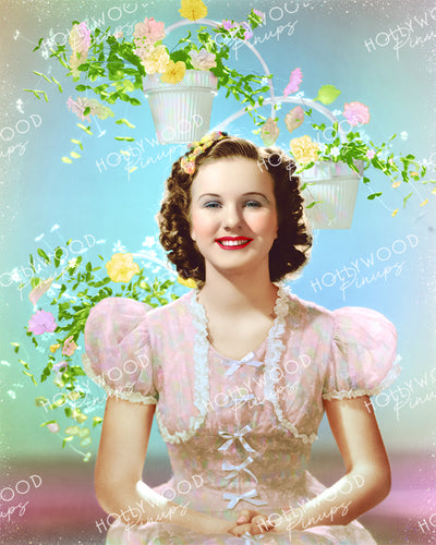 Deanna Durbin Flower Pots 1936 by RAY JONES | Hollywood Pinups Color Prints