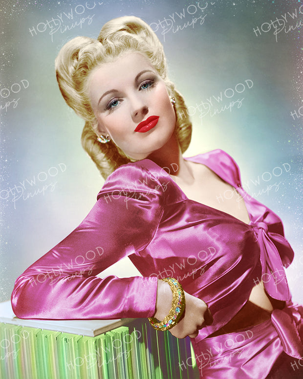 Dolores Moran Sensual Satin 1943 | Hollywood Pinups Color Prints