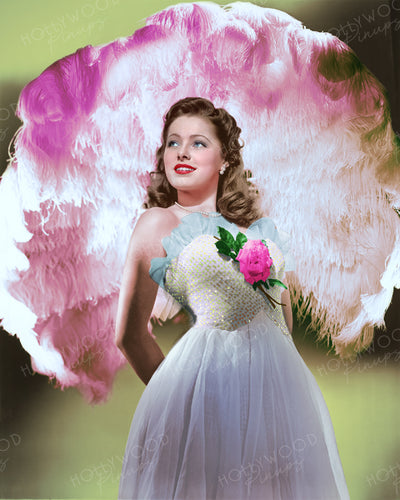 Eleanor Parker Feather Fan 1944 | Hollywood Pinups | Film Star Colour and B&W Prints