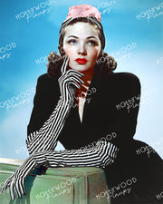 Gene Tierney Striped Gloves 1942 by FRANK POWOLNY | Hollywood Pinups Color Prints
