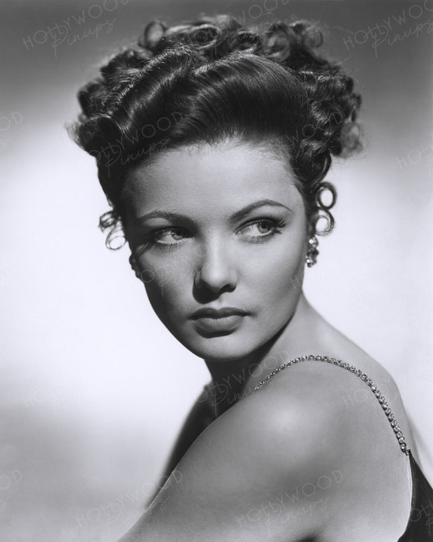 Gene Tierney Swept Updo 1941 | Hollywood Pinups | Film Star Colour and B&W Prints
