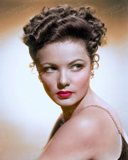 Gene Tierney Swept Updo 1941 | Hollywood Pinups | Film Star Colour and B&W Prints