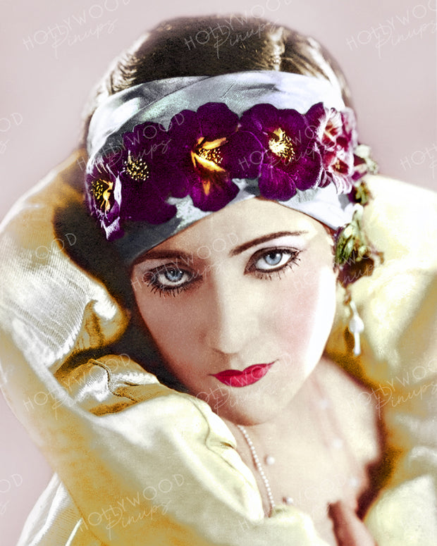 Gloria Swanson Floral Hairband 1923 by Richee | Hollywood Pinups | Film Star Colour and B&W Prints