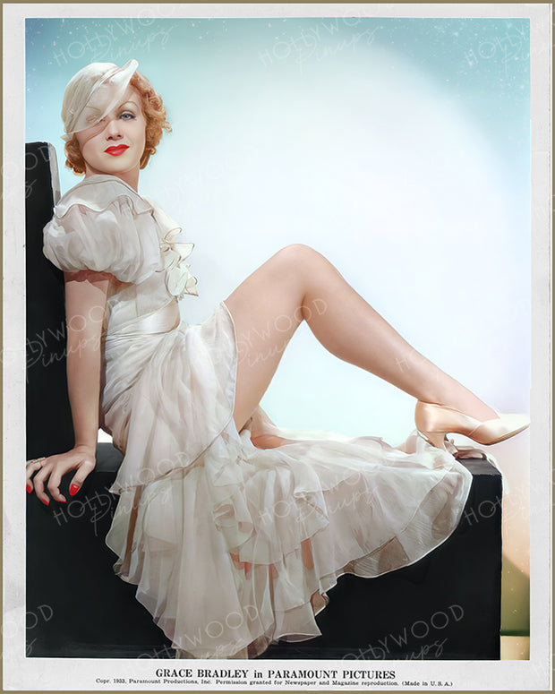 Grace Bradley Leggy Pinup 1933 | Hollywood Pinups Color Prints