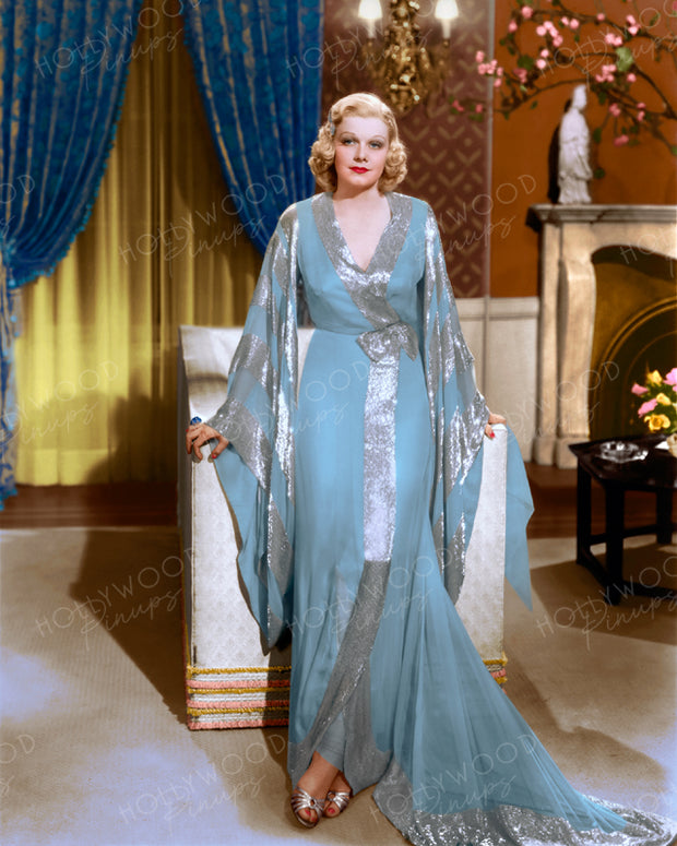 Jean Harlow Chiffon Negligee 1937 | Hollywood Pinups | Film Star Colour and B&W Prints