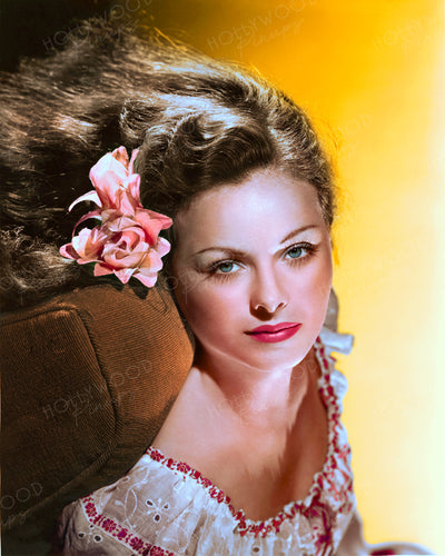 Jeanne Crain Floral Romance 1945 | Hollywood Pinups | Film Star Colour and B&W Prints