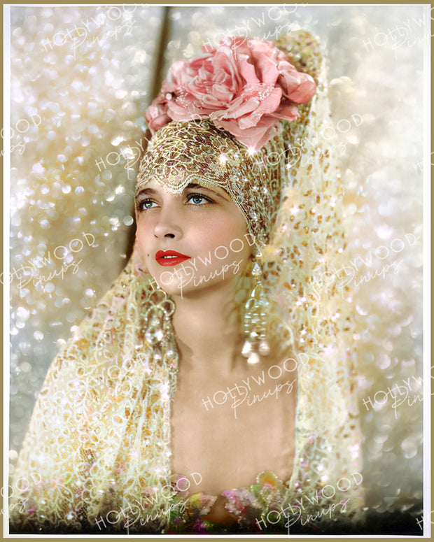 Kay Francis BEHIND THE MAKEUP 1930 Glittering Costume | Hollywood Pinups Color Prints