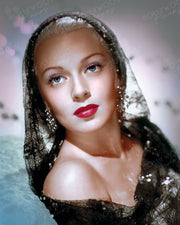 Lana Turner Lace Shawl 1946 | Hollywood Pinups | Film Star Colour and B&W Prints
