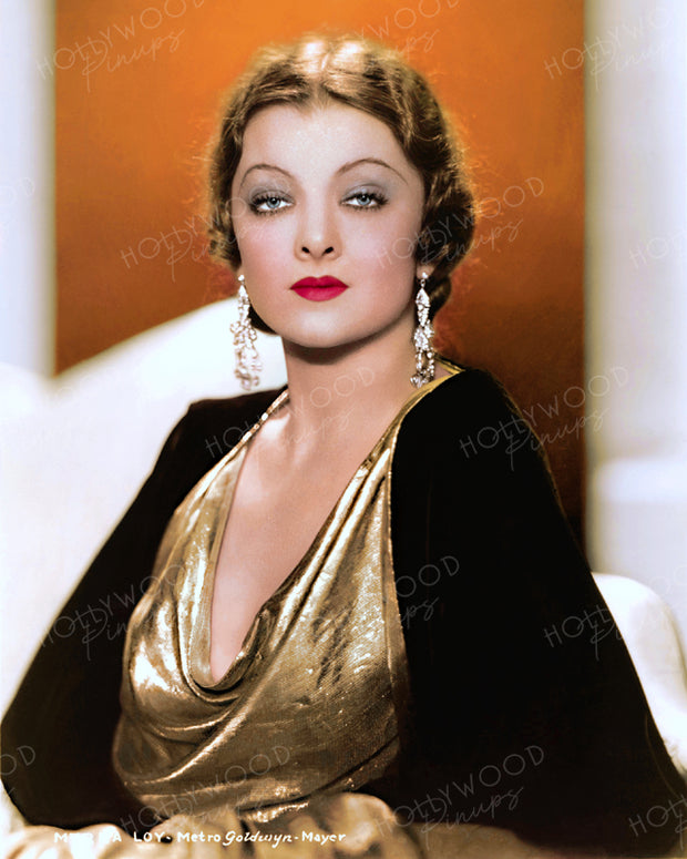 Myrna Loy Gold Elegance 1933 | Hollywood Pinups | Film Star Colour and B&W Prints