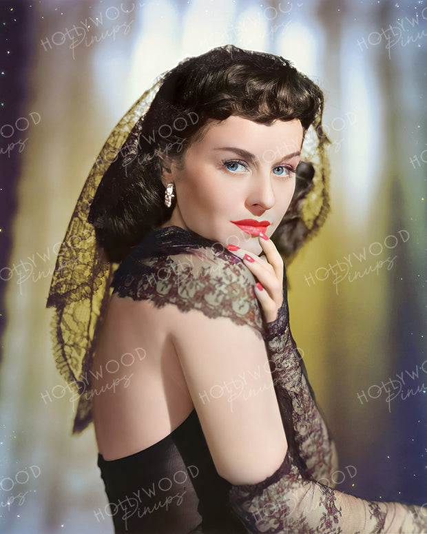 Paulette Goddard Exquisite Lace 1940 | Hollywood Pinups Color Prints