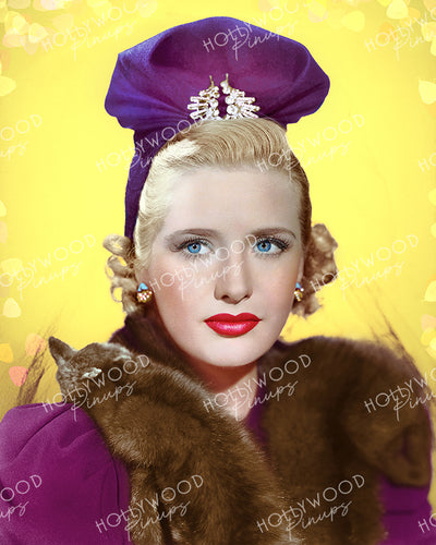 Priscilla Lane Felt Chapeau 1940 | Hollywood Pinups Color Prints