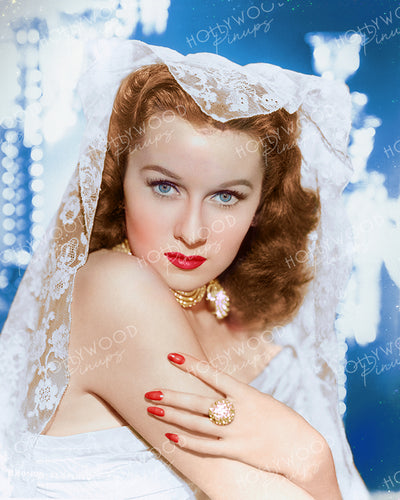 Rhonda Fleming Lace Veil 1946 | Hollywood Pinups Color Prints