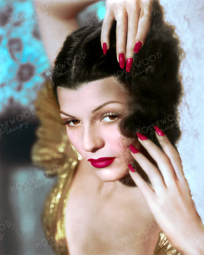 Rita Hayworth Gold Shimmer 1939 | Hollywood Pinups | Film Star Colour and B&W Prints