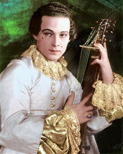 Rudolph Valentino Playing Mandolin 1924 | Hollywood Pinups | Film Star Colour and B&W Prints