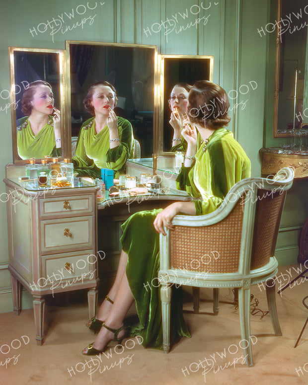 Sally Eilers Mirror Vanity 1936 | Hollywood Pinups | Film Star Color and B&W Prints
