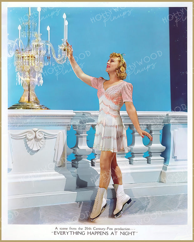 Sonja Henie EVERYTHING HAPPENS AT NIGHT 1939 | Hollywood Pinups Color Prints