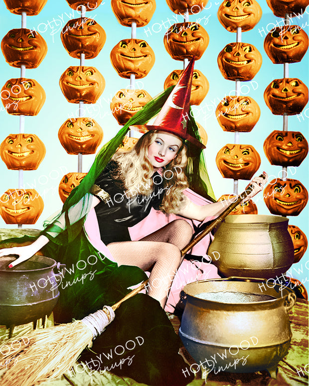 Veronica Lake HALLOWEEN WITCH 1942 | Hollywood Pinups Color Prints