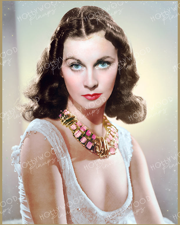 Vivien Leigh Dazzling Necklace 1941 | Hollywood Pinups Color Prints