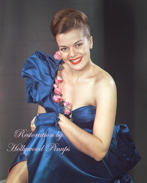 Janis Paige Blue Satin 1949 | Hollywood Pinups | Film Star Colour and B&W Prints