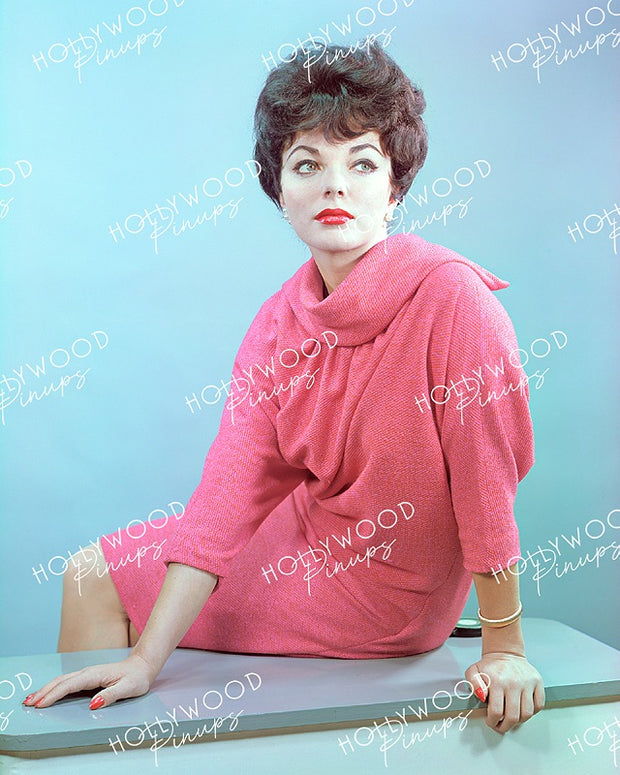 Joan Collins Coral Pink 1958| Hollywood Pinups | Film Star Color and B&W Prints