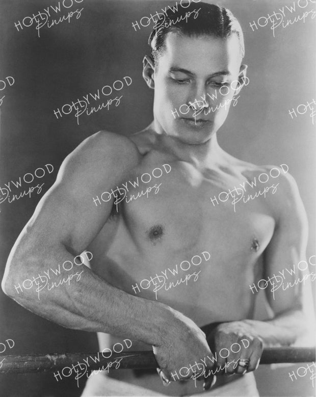 Rudolph Valentino Topless Workout 1920s - NEW ! | Hollywood Pinups | Film Star Colour and B&W Prints