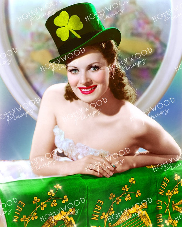 Maureen O’Hara Shamrock Hat 1940 | Hollywood Pinups Color Prints