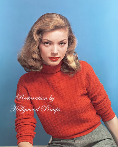 Lauren Bacall Sweater Girl 1944 | Hollywood Pinups | Film Star Colour and B&W Prints