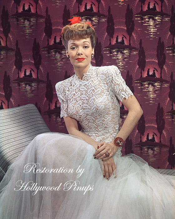 Jane Wyman White Lace 1943 | Hollywood Pinups | Film Star Colour and B&W Prints