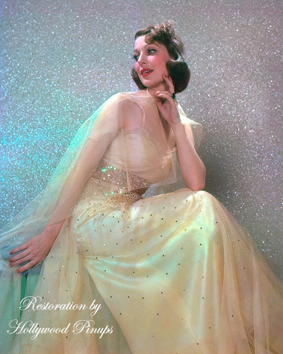 Loretta Young Dreamy Vision 1937 | Hollywood Pinups | Film Star Colour and B&W Prints