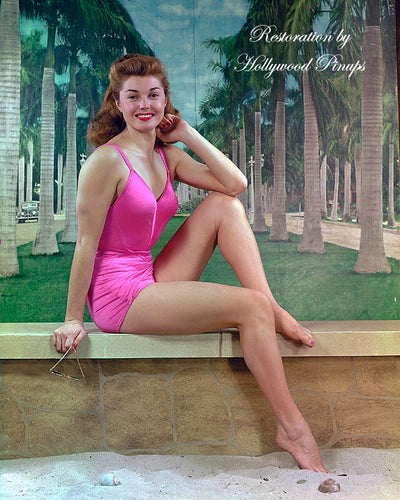 Esther Williams Pink Swimsuit 1944 | Hollywood Pinups | Film Star Colour and B&W Prints