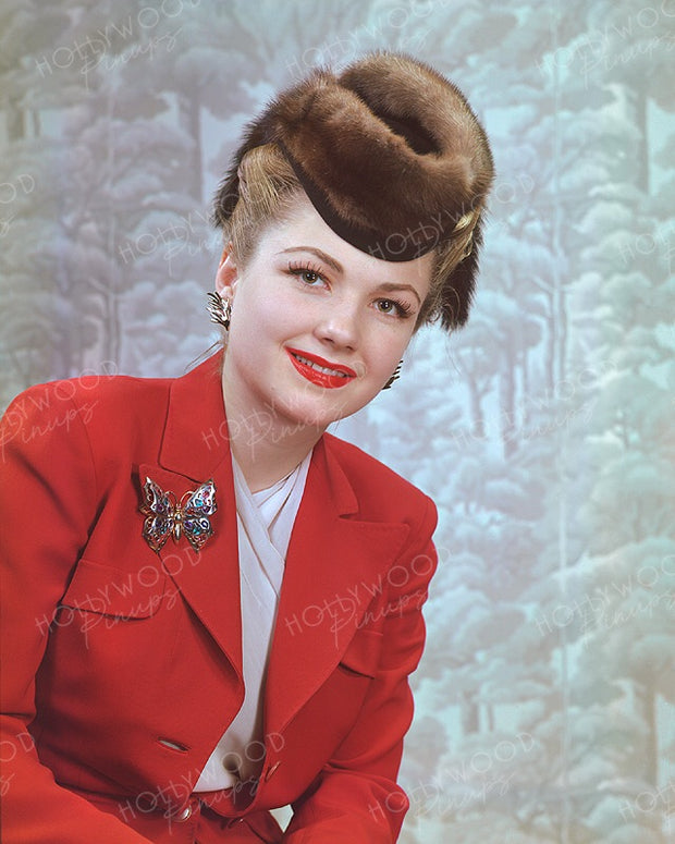 Anne Baxter Butterfly Brooch 1944 | Hollywood Pinups | Film Star Colour and B&W Prints
